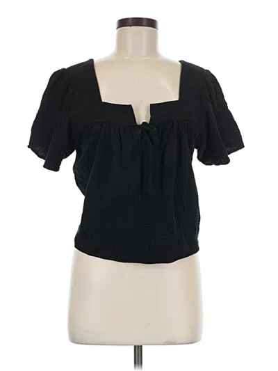 Pre-owned Rails Short Sleeve Blouse In Black