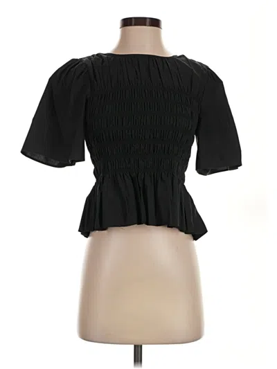 Pre-owned Rails Short Sleeve Blouse In Black