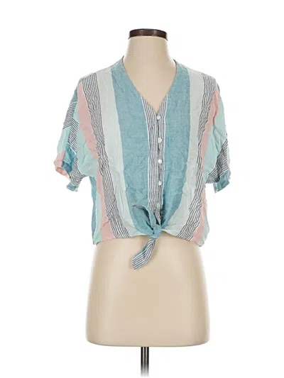 Pre-owned Rails Short Sleeve Blouse In Blue