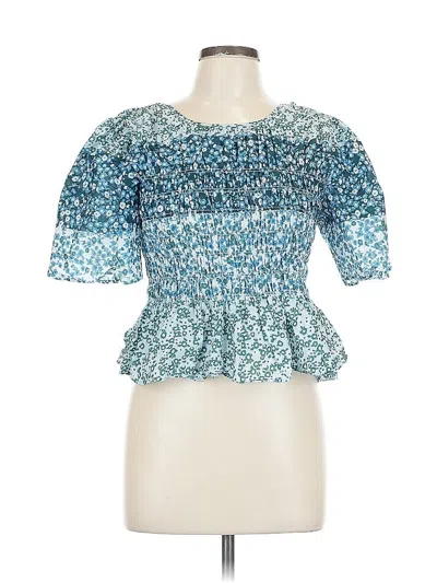 Pre-owned Rails Short Sleeve Blouse In Blue