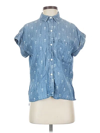 Pre-owned Rails Short Sleeve Blouse In Blue