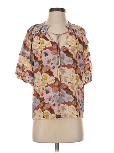 Pre-owned Rails Short Sleeve Blouse In Brown