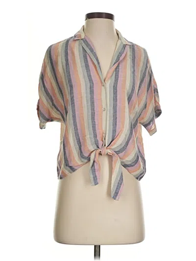 Pre-owned Rails Short Sleeve Blouse In Brown