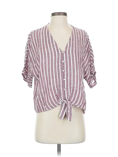 Pre-owned Rails Short Sleeve Blouse In Burgundy