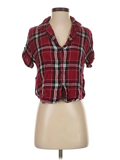Pre-owned Rails Short Sleeve Blouse In Burgundy