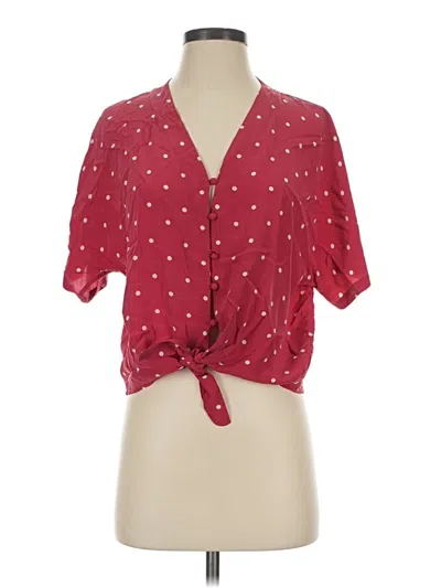 Pre-owned Rails Short Sleeve Blouse In Burgundy