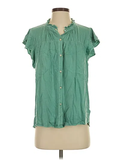 Pre-owned Rails Short Sleeve Blouse In Green