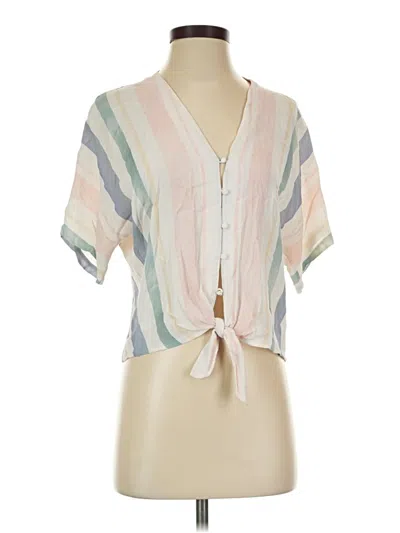 Pre-owned Rails Short Sleeve Blouse In Ivory