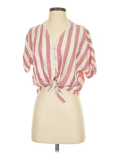 Pre-owned Rails Short Sleeve Blouse In Pink