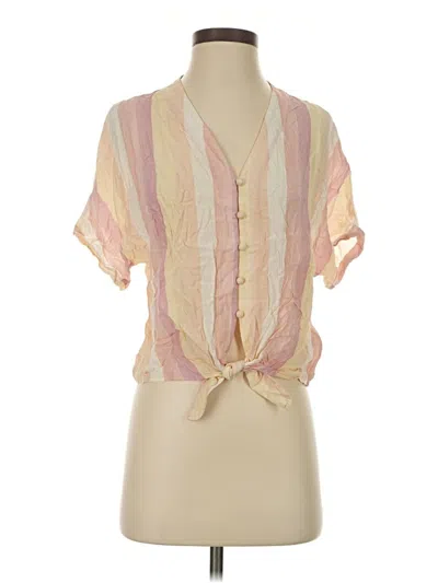 Pre-owned Rails Short Sleeve Blouse In Pink