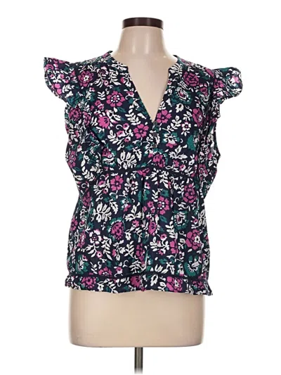 Pre-owned Rails Short Sleeve Blouse In Purple