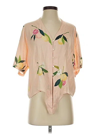 Pre-owned Rails Short Sleeve Blouse In Tan