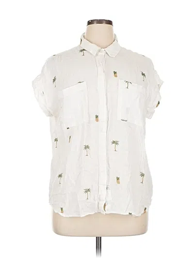 Pre-owned Rails Short Sleeve Blouse In White