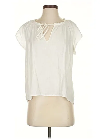 Pre-owned Rails Short Sleeve Blouse In White