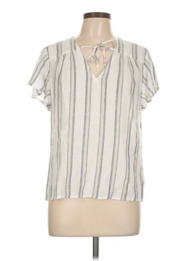 Pre-owned Rails Short Sleeve Blouse In White