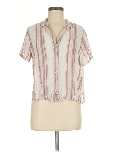 Pre-owned Rails Short Sleeve Blouse In White