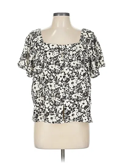 Pre-owned Rails Short Sleeve Blouse In White