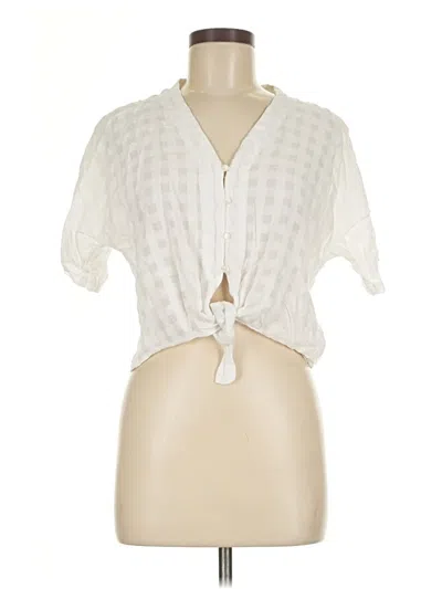Pre-owned Rails Short Sleeve Blouse In White