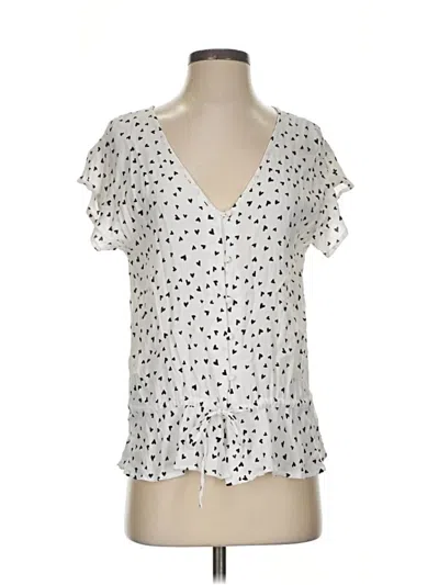 Pre-owned Rails Short Sleeve Blouse In White