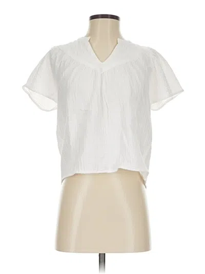 Pre-owned Rails Short Sleeve Blouse In White