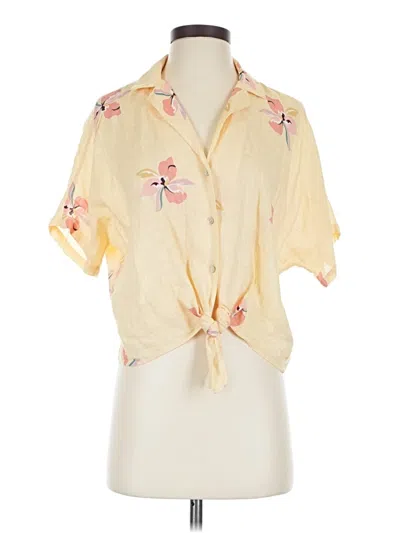 Pre-owned Rails Short Sleeve Blouse In Yellow