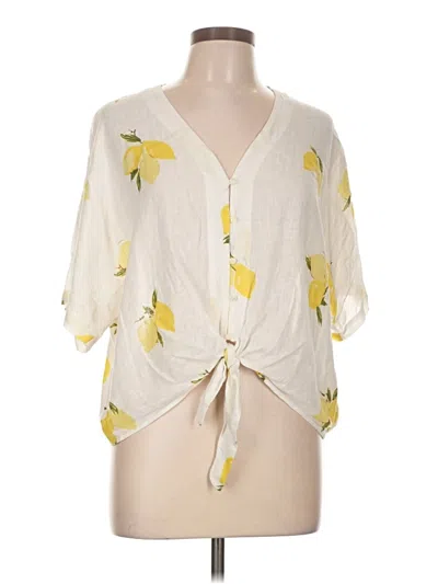 Pre-owned Rails Short Sleeve Blouse In Yellow