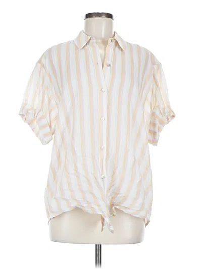 Pre-owned Rails Short Sleeve Button Down Shirt In Ivory