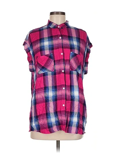 Pre-owned Rails Short Sleeve Button Down Shirt In Pink
