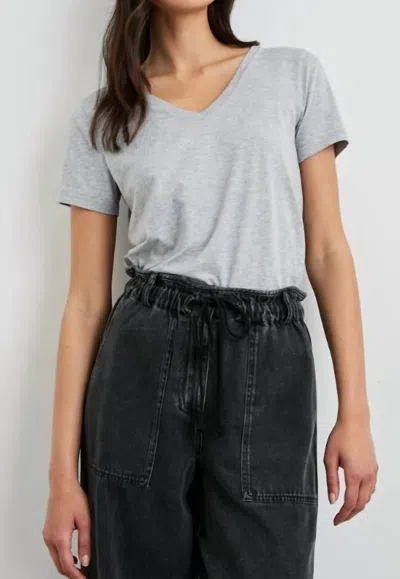Rails Short Sleeve Classic V T-shirt In H Grey In Gray