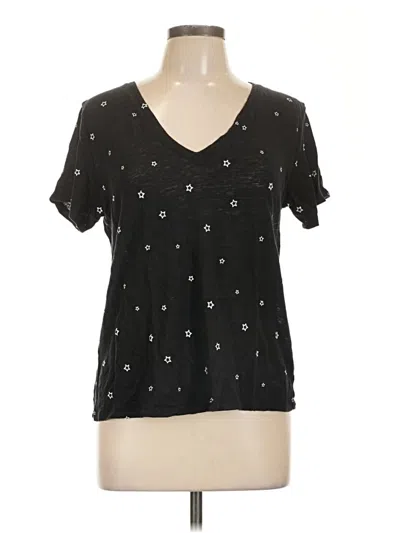 Pre-owned Rails Short Sleeve Top Black Stars Pattern V Neck Tops