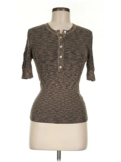 Pre-owned Rails Short Sleeve Top Brown Keyhole Neckline Tops