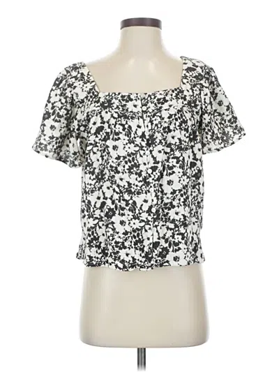 Pre-owned Rails Short Sleeve Top Ivory Square Neckline Tops In White