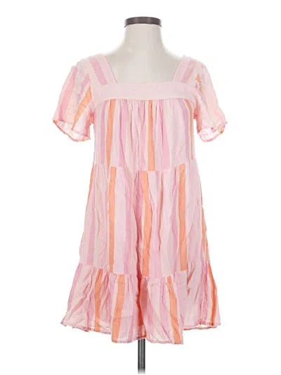 Pre-owned Rails Short Sleeve Top Pink Square Neckline Tops