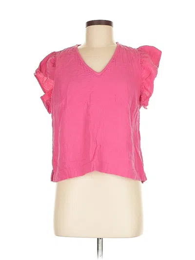 Pre-owned Rails Short Sleeve Top Pink V Neck Tops