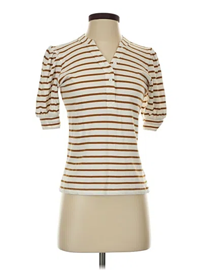 Pre-owned Rails Short Sleeve Top Tan Turtleneck Tops