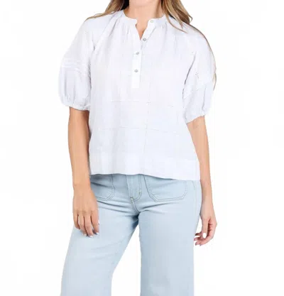 RAILS SHOSHANNA PUFF SLEEVE LINEN BLEND TOP IN CHARLI PATCHWORK EMBROIDERY