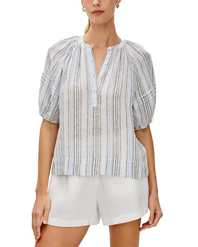 Rails Shoshanna Stripe Puff Sleeve Top In White