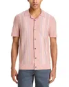 Rails Silas Stripe Knit Cotton Blend Camp Shirt In Rose Multi