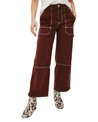 Rails Silverado High Rise Ankle Wide Leg Carpenter Jeans In Chocolate In Brown