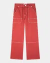 Rails Silverado Ankle Wide Leg Carpenter Jeans In Terracotta