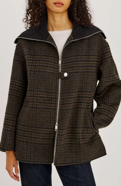Rails Silves Plaid Wool Blend Jacket In Black