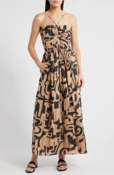 RAILS RAILS SILVIA GEO PRINT CUTOUT MAXI DRESS