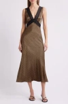 Rails Simona Check Lace Trim Sleeveless Maxi Dress In Brown