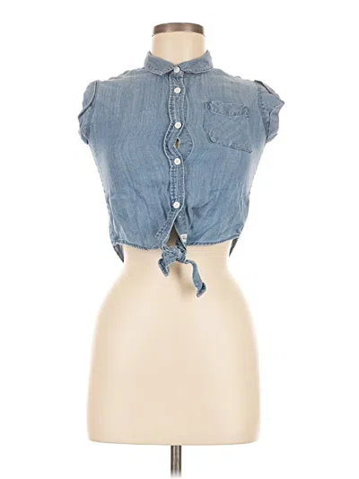 Pre-owned Rails Sleeveless Button Down Shirt In Blue