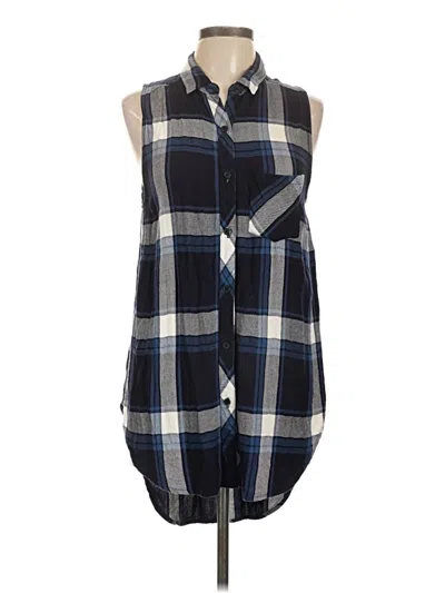 Pre-owned Rails Sleeveless Button Down Shirt In Blue