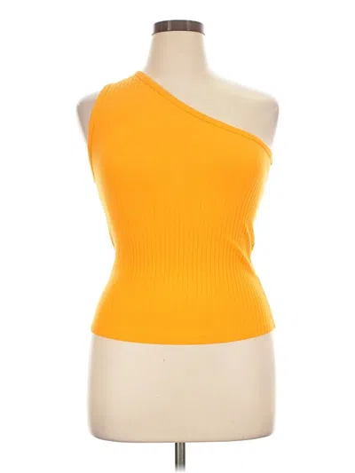 Pre-owned Rails Sleeveless Top Orange One Shoulder Neckline Tops
