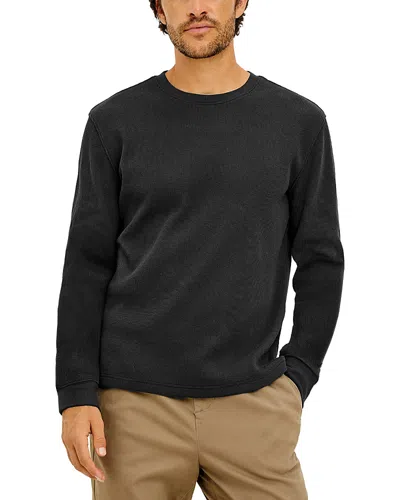 Rails Smith Relaxed Thermal Knit Cotton Blend Shirt In Onyx