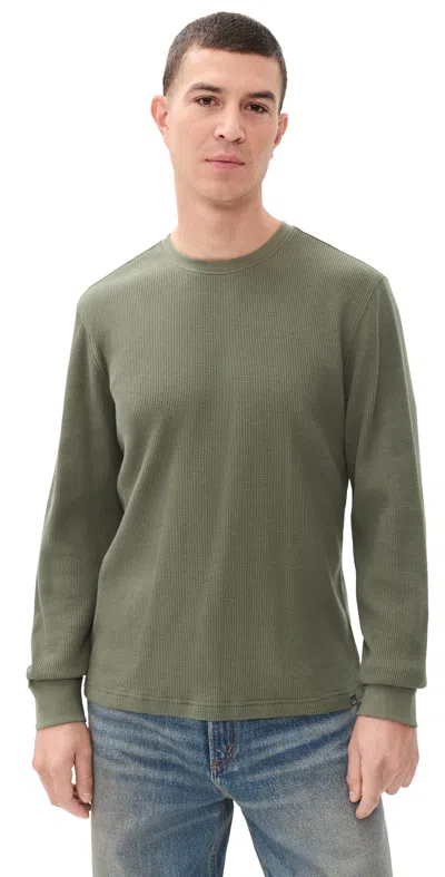 Rails Smith Waffle Knit Thermal Top Pine Needle In Green