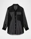 Rails Sofiya Button-front Sheer Organza Shirt In Black