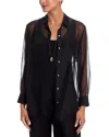 Rails Sofiya Button-front Sheer Organza Shirt In Black
